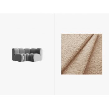 Modul pentru canapea, 1 loc, Lupine-101, Micadoni Home, 185x95x70 cm, tesatura boucle, bej