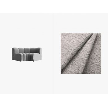 Modul pentru canapea, 1 loc, Lupine-101, Micadoni Home, 185x95x70 cm, tesatura boucle, gri deschis