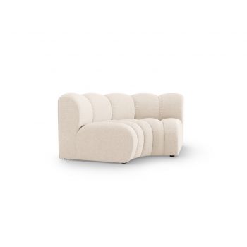 Modul pentru canapea, 1 loc, Lupine-140, Micadoni Home, 185x95x70 cm, tesatura chenille din poliester, bej deschis