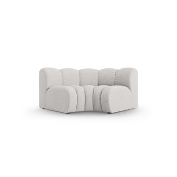 Modul pentru canapea, 1 loc, Lupine-140, Micadoni Home, 185x95x70 cm, tesatura chenille din poliester, gri deschis