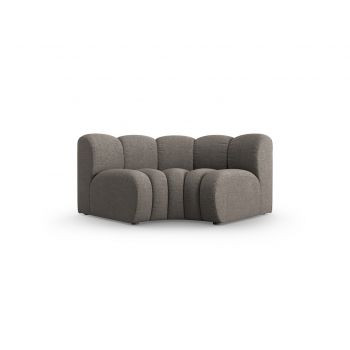 Modul pentru canapea, 1 loc, Lupine-140, Micadoni Home, 185x95x70 cm, tesatura chenille din poliester, gri