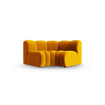 Modul pentru canapea, 1 loc, Lupine-44, Micadoni Home, 185x95x70 cm, catifea, galben
