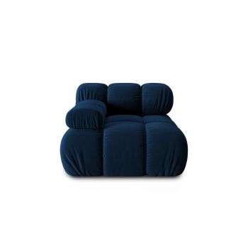 Modul stanga pentru canapea, 1 loc, Bellis-51, Micadoni Home, 94x94x70 cm, catifea, albastru regal