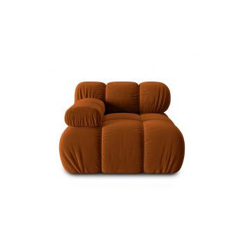 Modul stanga pentru canapea, 1 loc, Bellis-51, Micadoni Home, 94x94x70 cm, catifea, teracota