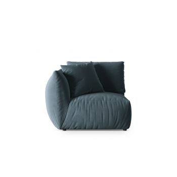 Modul stanga pentru canapea, 1 loc, Chris-184, Micadoni Home, 110x100x80 cm, catifea, albastru pastel