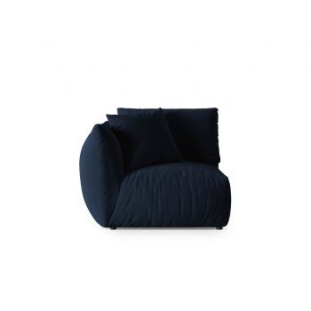 Modul stanga pentru canapea, 1 loc, Chris-184, Micadoni Home, 110x100x80 cm, catifea, albastru regal