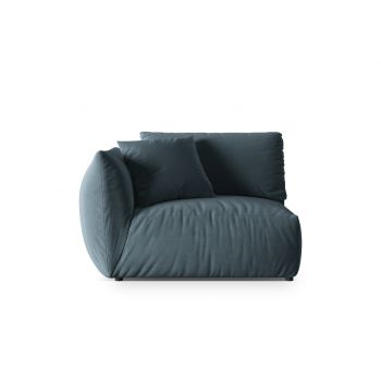 Modul stanga pentru canapea, 1 loc, Chris-184, Micadoni Home, 130x100x80 cm, catifea, albastru pastel