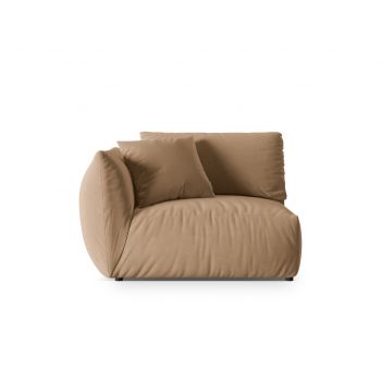 Modul stanga pentru canapea, 1 loc, Chris-184, Micadoni Home, 130x100x80 cm, catifea, bej sand