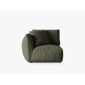 Modul stanga pentru canapea, 1 loc, Chris-259, Micadoni Home, 110x100x80 cm, tesatura structurata chenille, verde deschis