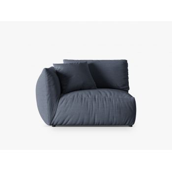 Modul stanga pentru canapea, 1 loc, Chris-259, Micadoni Home, 130x100x80 cm, tesatura structurata chenille, albastru muted