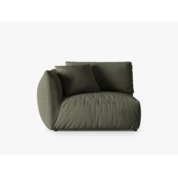 Modul stanga pentru canapea, 1 loc, Chris-259, Micadoni Home, 130x100x80 cm, tesatura structurata chenille, verde deschis