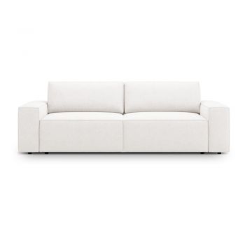 Canapea albă extensibilă cu tapițerie din țesătură bouclé 247 cm Jodie – Micadoni Home