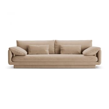 Canapea bej cu tapițerie din catifea 250 cm Torino – Micadoni