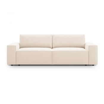 Canapea bej extensibilă cu tapițerie din țesătură bouclé 247 cm Jodie – Micadoni Home