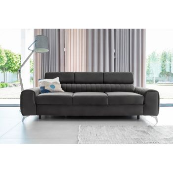 Canapea extensibila 3 locuri, ELTAP, SO-LAU-05NU, Laurence, 261x97x105 cm, lemn/poliester, gri inchis