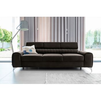 Canapea extensibila 3 locuri, ELTAP, SO-LAU-22NU, Laurence, 261x97x105 cm, lemn/poliester, maro inchis