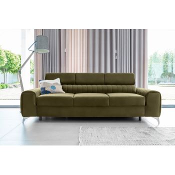 Canapea extensibila 3 locuri, ELTAP, SO-LAU-33NU, Laurence, 261x97x105 cm, lemn/poliester, verde olive