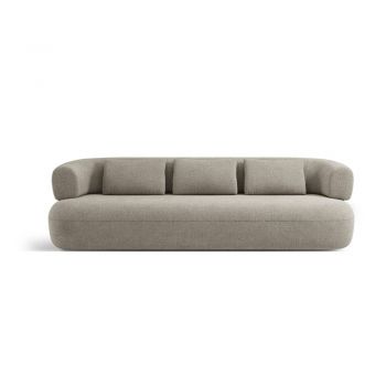 Canapea gri deschis cu tapițerie din țesătură bouclé 226 cm Jenny – Micadoni Home