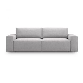 Canapea gri deschis extensibilă cu tapițerie din țesătură bouclé 247 cm Jodie – Micadoni Home