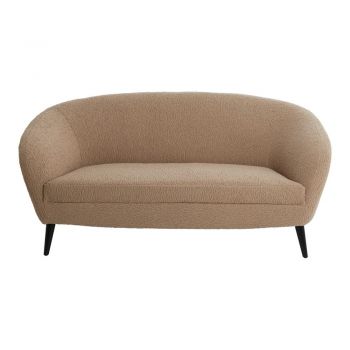 Canapea maro deschis cu tapițerie din țesătură bouclé 160 cm Almond – Light & Living