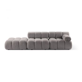Canapea modulară gri deschis cu tapițerie din țesătură bouclé 288 cm Bellis – Micadoni