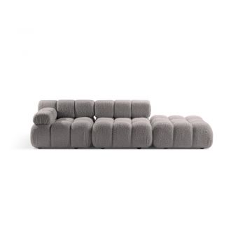 Canapea modulară gri deschis cu tapițerie din țesătură bouclé 288 cm Bellis – Micadoni