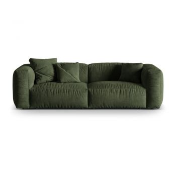 Canapea modulară verde cu tapițerie din catifea 240 cm Martina – Micadoni