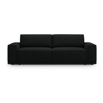 Canapea neagră extensibilă cu tapițerie din țesătură bouclé 247 cm Jodie – Micadoni Home