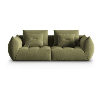 Canapea verde-deschis cu tapițerie din țesătură bouclé 232 cm Bloom – Micadoni Home