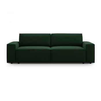 Canapea verde-închis extensibilă cu tapițerie din țesătură bouclé 247 cm Jodie – Micadoni Home