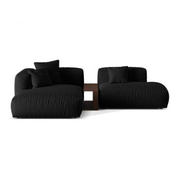 Colțar modular negru (cu colț pe partea stângă ) Martina – Micadoni Home