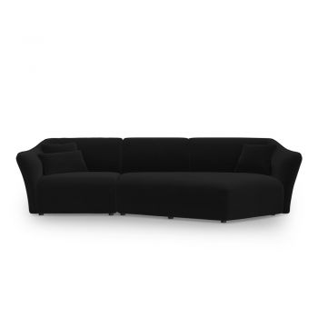 Colțar negru cu tapițerie din catifea Tokyo – Cosmopolitan Design Colțar negru cu tapițerie din catifea Tokyo – Cosmopolitan Design