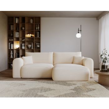 Coltar Next extensibil in forma de L cu depozitare si perne Coltar Next extensibil in forma de L cu depozitare si perne