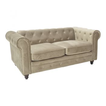 Canapea 2 locuri Incredible pakoworld bej catifea 160x84x67cm