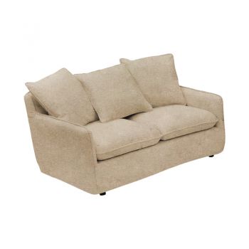 Canapea 2 locuri Interest pakoworld material bej cu trei perne 140x85x90cm