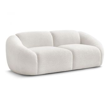 Canapea albă cu tapițerie din țesătură bouclé 230 cm Tina – Bobochic Paris