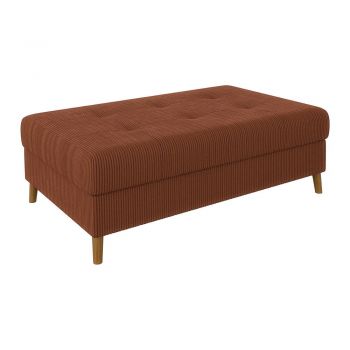Canapea cărămizie cu tapițerie din catifea reiată 118 cm Ariella – Ropez
