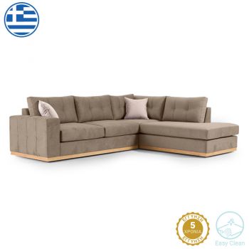 Canapea colțar Boston pakoworld stânga mocha-Crem din material textil 280x225x90cm 225x280