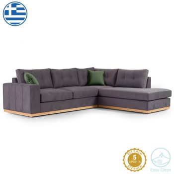 Canapea colț Boston pakoworld stânga, material: stofă Gri închis-verde închis, 280x225x90cm 225x280