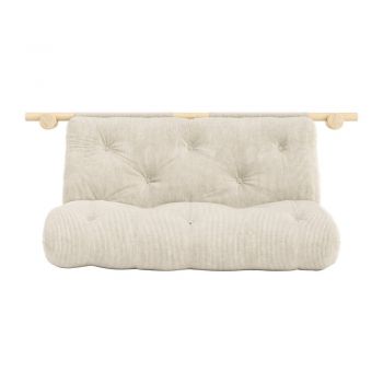 Canapea crem extensibilă cu tapițerie din catifea reiată 135 cm Hooked – Karup Design