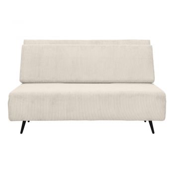 Canapea crem extensibilă cu tapițerie din catifea reiată 140 cm Mallory – Støraa