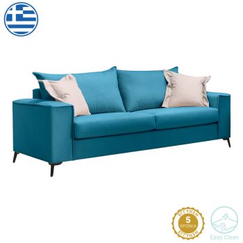 Canapea cu 3 locuri Verona pakoworld din material petrolier cu perne bej 225x93x100cm 93x225