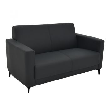 Canapea cu două locuri Sidica I pakoworld PU de culoare neagră, 135x78x83cm 78x135