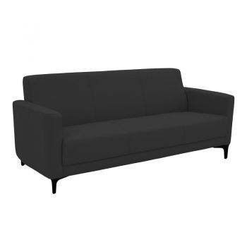 Canapea cu trei locuri Sidica pakoworld PU de culoare neagră 185x78x83cm 78x185