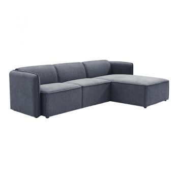 Canapea de colț reversibilă Soofa Gri din material 270x163x74cm 163x270