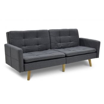 Canapea extensibilă 3 locuri țesătură flexibilă pakoworld Gri închis 198x87x76