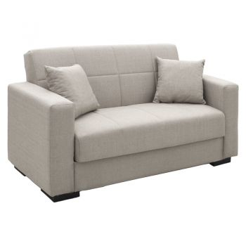 Canapea extensibilă cu depozitare două locuri Vox pakoworld țesătură Gri deschis 154x82x83cm
