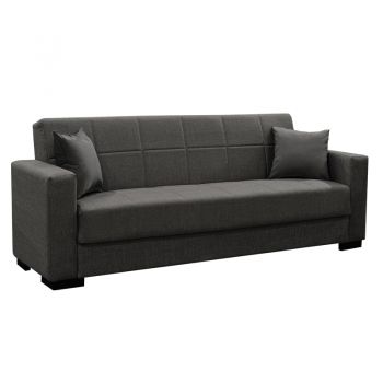 Canapea extensibila cu depozitare trei locuri Vox lumea-pako maro material textil 214x82x83cm 83x214