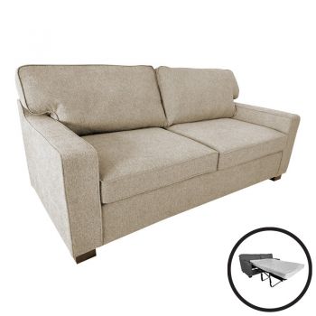 Canapea extensibila doua locuri Polaris, tesatura pakoworld in culoarea crem, 181x91x83cm 91x181