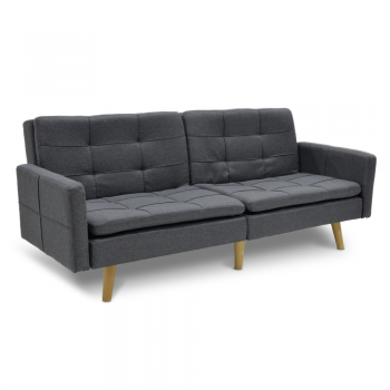 Canapea extensibilă Flexy 3 locuri, Gri închis, 198x87x76